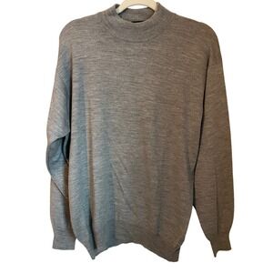 Mr. Sid Mens Size L Gray Wool Silk Cashmere Mock Neck Sweater Made in Italy